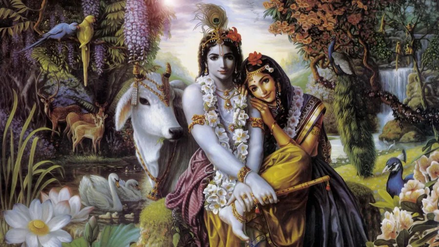 sacred-cow-radha-and-hindu-god-krishna